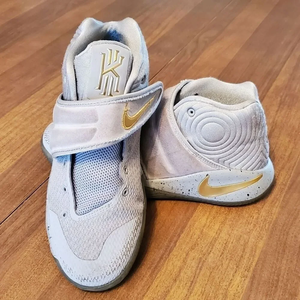 Nike Kyrie 2 Touch Factor Sneakers 6Y Gray Gold Basketball Shoes